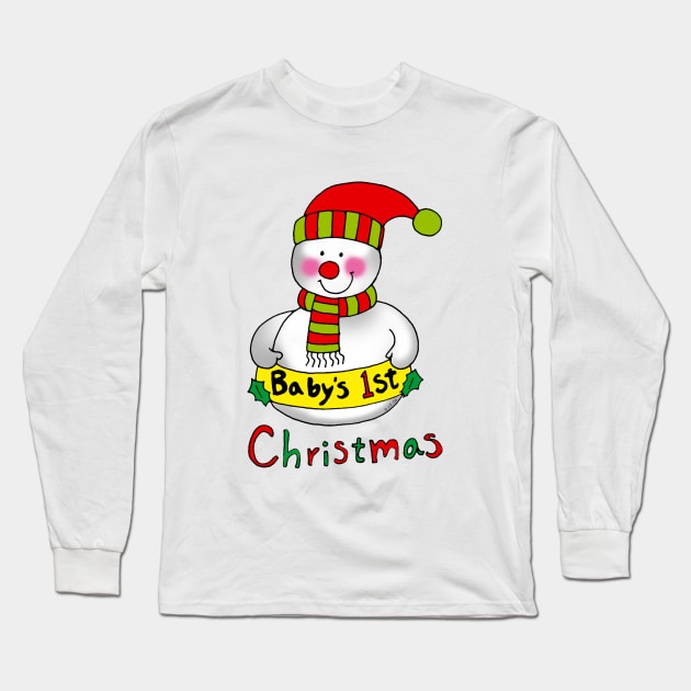 baby's 1st Christmas Long Sleeve T-Shirt by cartoonygifts